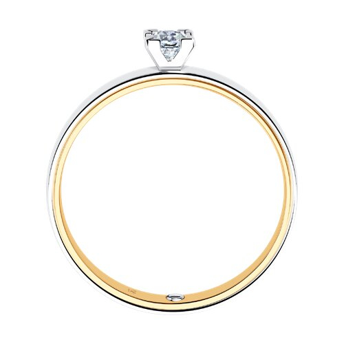 1014118-01 - Кольцо из комбинированного золота с бриллиантами