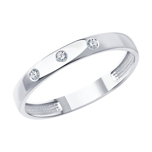 1110213-3 - Обручальное кольцо из белого золота с бриллиантами