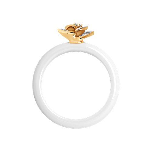 6015009 - Кольцо из керамики с золотом и бриллиантами