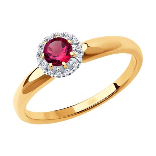 4010654 - Кольцо из золота с бриллиантами и рубином