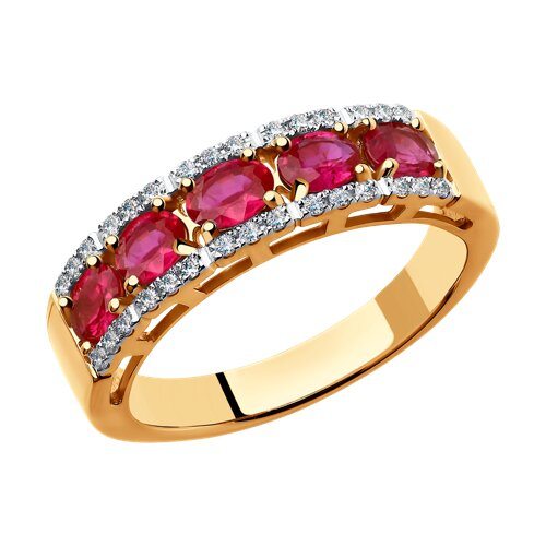 4010605 - Кольцо из золота с бриллиантами и рубинами
