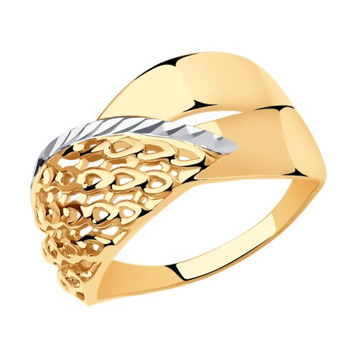 018655 - Кольцо из золота с алмазной гранью
