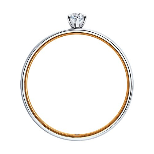 1014008-01 - Кольцо из комбинированного золота с бриллиантами