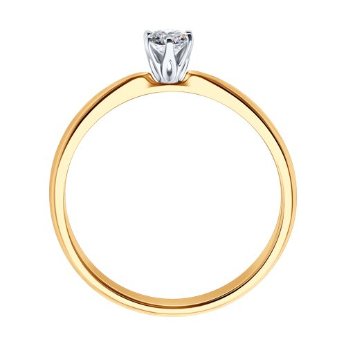 1012128 - Кольцо из комбинированного золота с бриллиантом