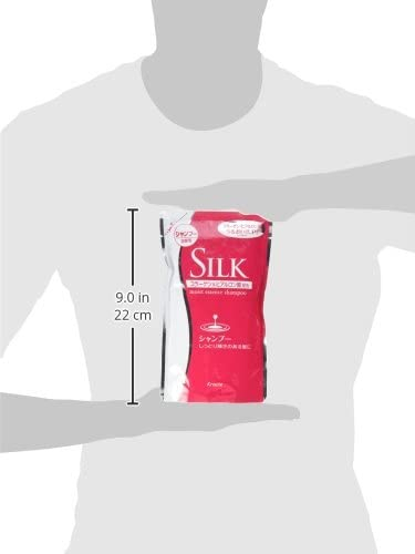 Увлажняющий шампунь для волос с шелком и природным коллагеном Silk, KRACIE 350 мл (сменная упаковка)