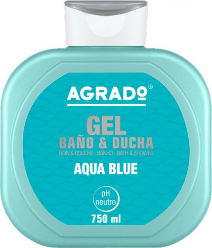Гель для ванн и душа увлажняющий Aqua blue, AGRADO, 750 мл