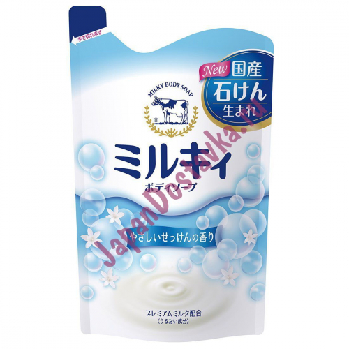 Молочное жидкое мыло для тела Milky Body Soap со сладким ароматом мыла в мягкой упаковке, COW 400 мл