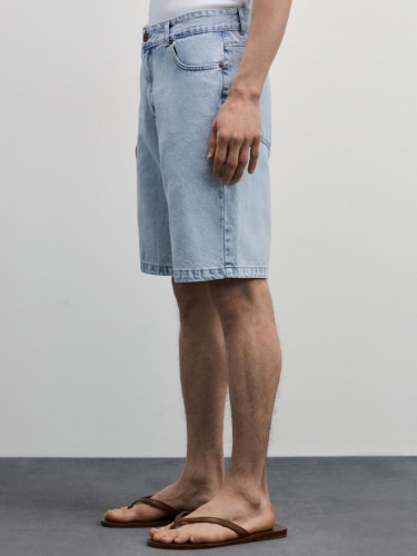 шорты джинсовые мужские светлый индиго