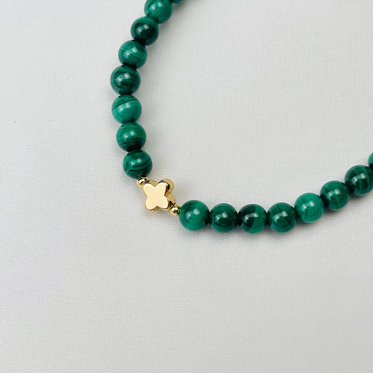 Радуга Самоцветов Браслет из Малахита со вставкой