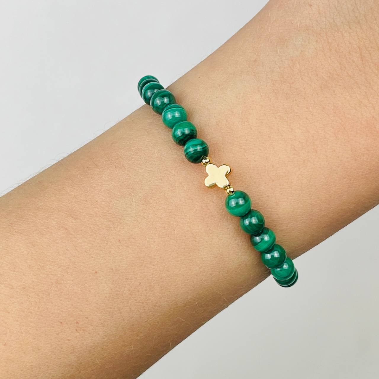 Радуга Самоцветов Браслет из Малахита со вставкой