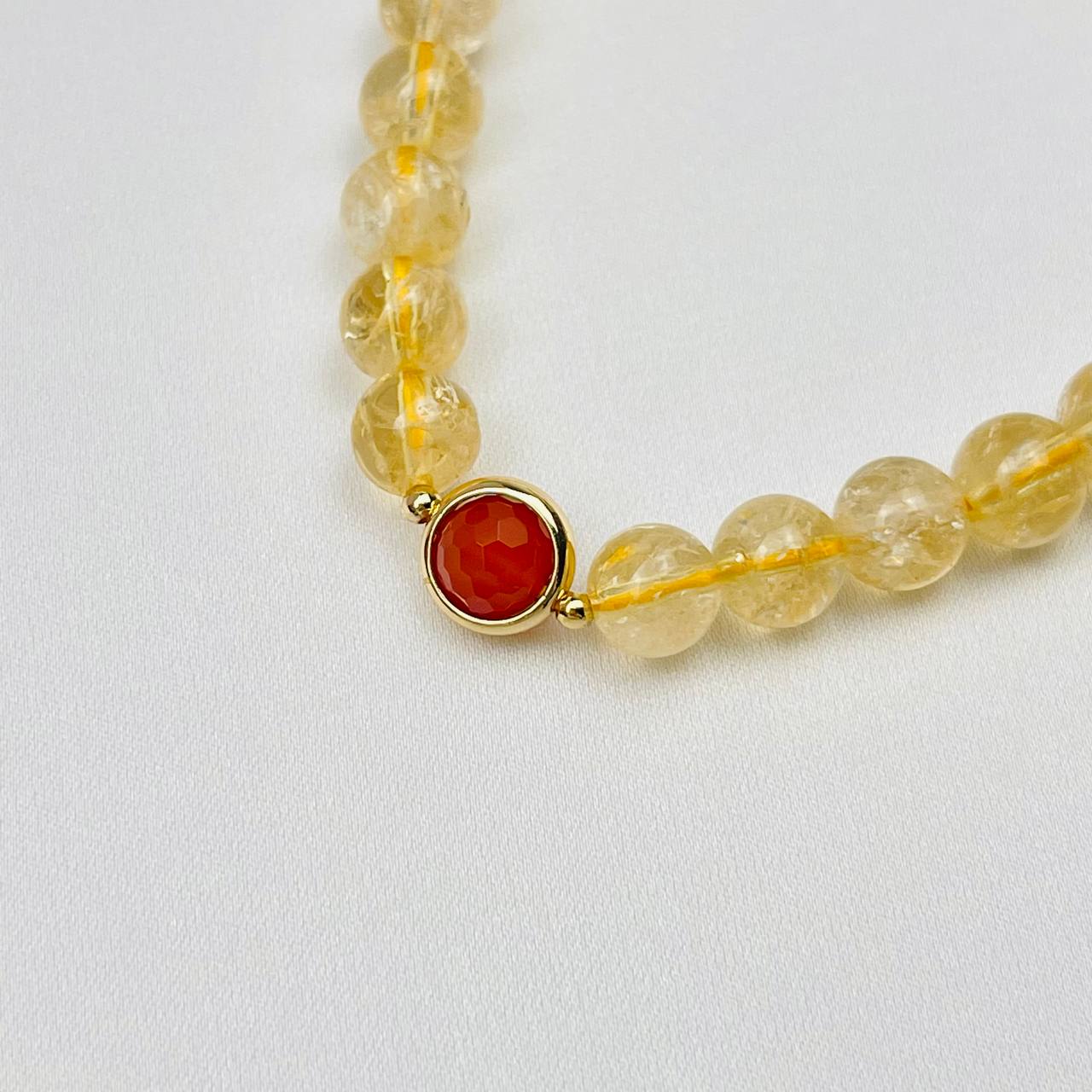 Радуга Самоцветов Браслет из Цитрина с Сердоликом