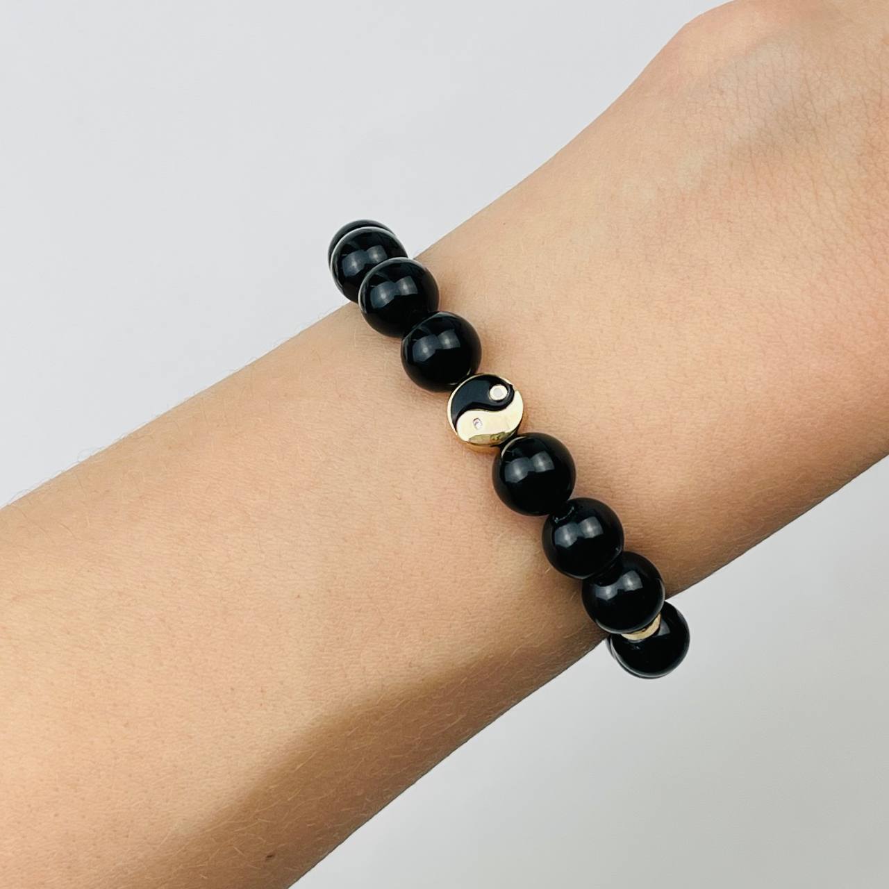 Радуга Самоцветов Браслет из Обсидиана со вставкой