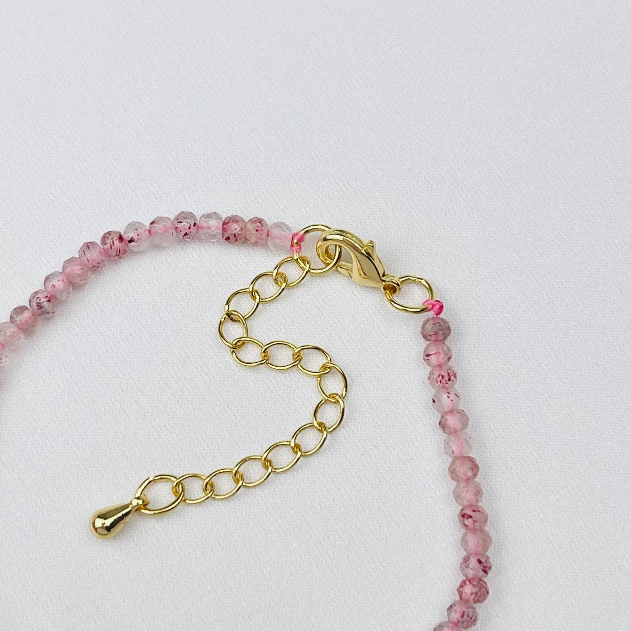 Радуга Самоцветов Браслет из Клубничного кварца и Граната