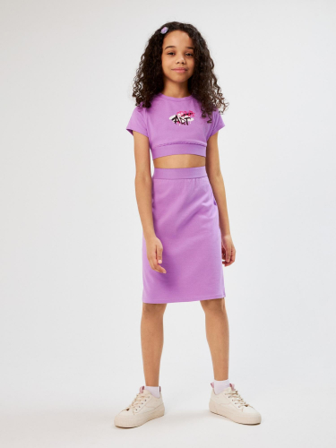 20214200013 Комплект детский для девочек ((1)топ укороченный и (2)юбка) Lenita фиолетовый