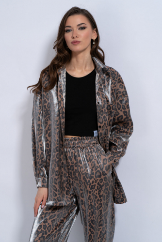 Рубашка Kivviwear 417001 коричневый леопард