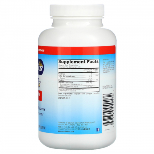 Symbiotics, Colostrum Plus, вегетарианские капсулы