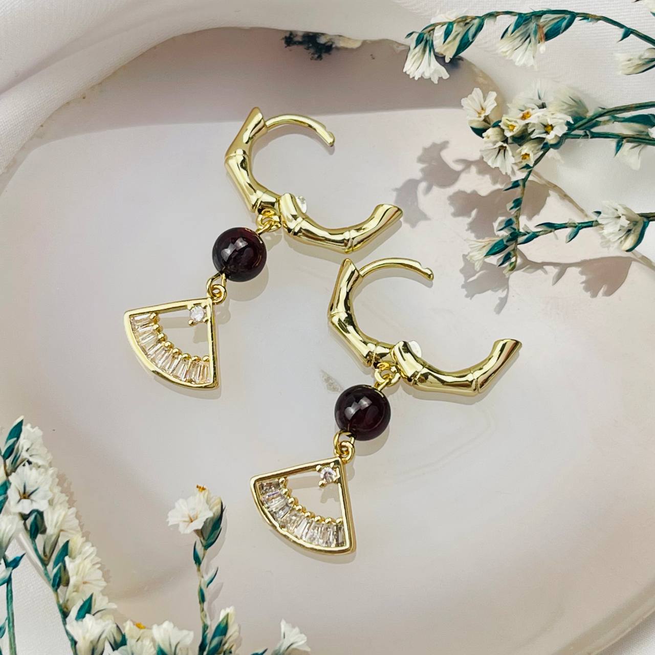 Радуга Самоцветов Серьги с Гранатом