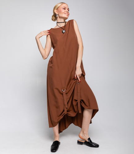 Платье #ОТЦ04001, коричневый