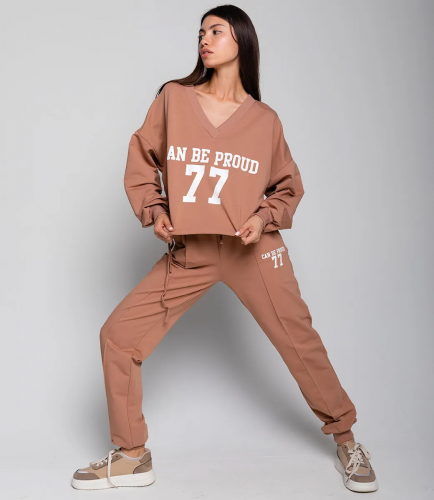 Спортивный костюм #ОБШ1885, карамельный