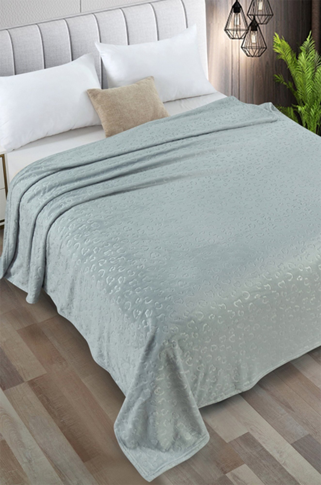 Плед из велсофта VV Viola Home collection. пепельный