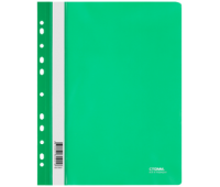 Папка-скоросшиватель пластик. перф. СТАММ А4, 180мкм, зеленая с прозр. верхом, ММ-30921, 356772