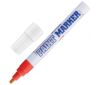 Маркер-краска лаковый (paint marker) MUNHWA, 4 мм, КРАСНЫЙ, нитро-основа, алюминиевый корпус, PM-03, 151475/134860