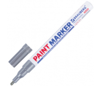Маркер-краска лаковый (paint marker) 2 мм, СЕРЕБРЯНЫЙ, НИТРО-ОСНОВА, алюминиевый корпус, BRAUBERG PROFESSIONAL PLUS, 151442