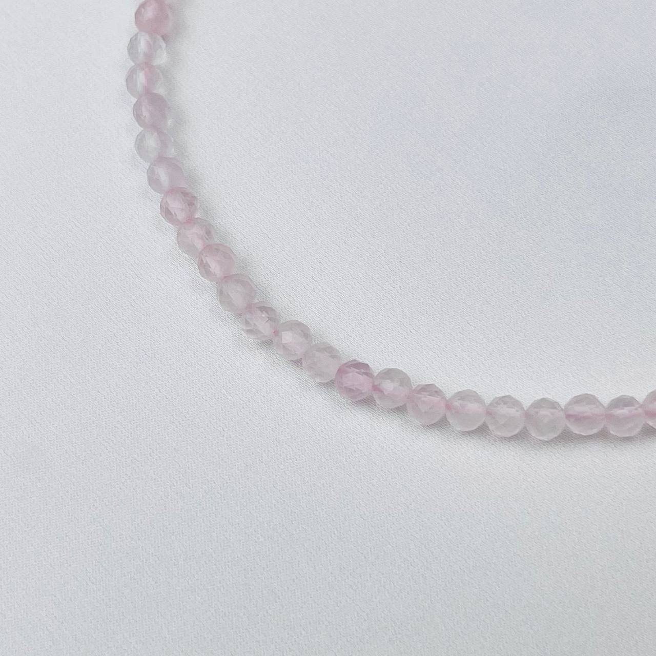 Радуга Самоцветов Колье из Розового кварца и Жемчуга