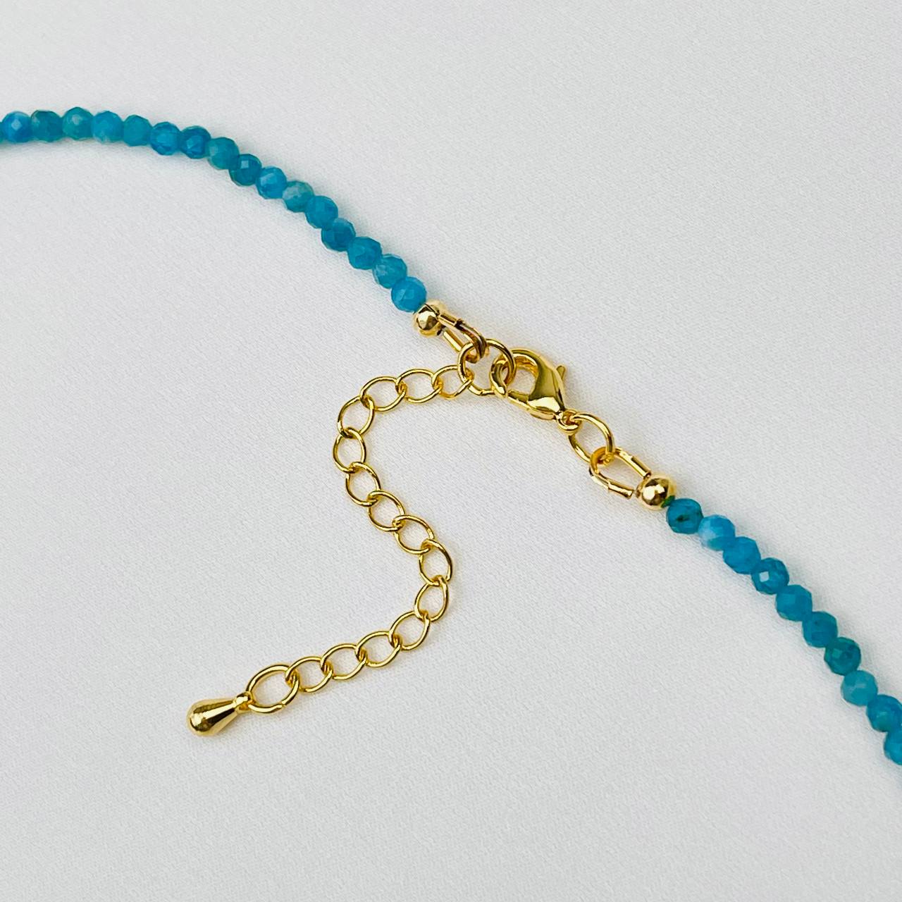 Радуга Самоцветов Бусы-Чокер из Апатита,Жемчуга,Граната и Бирюзы