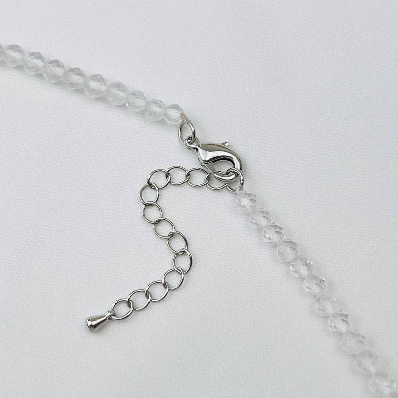 Радуга Самоцветов Бусы из Горного Хрусталя и Граната