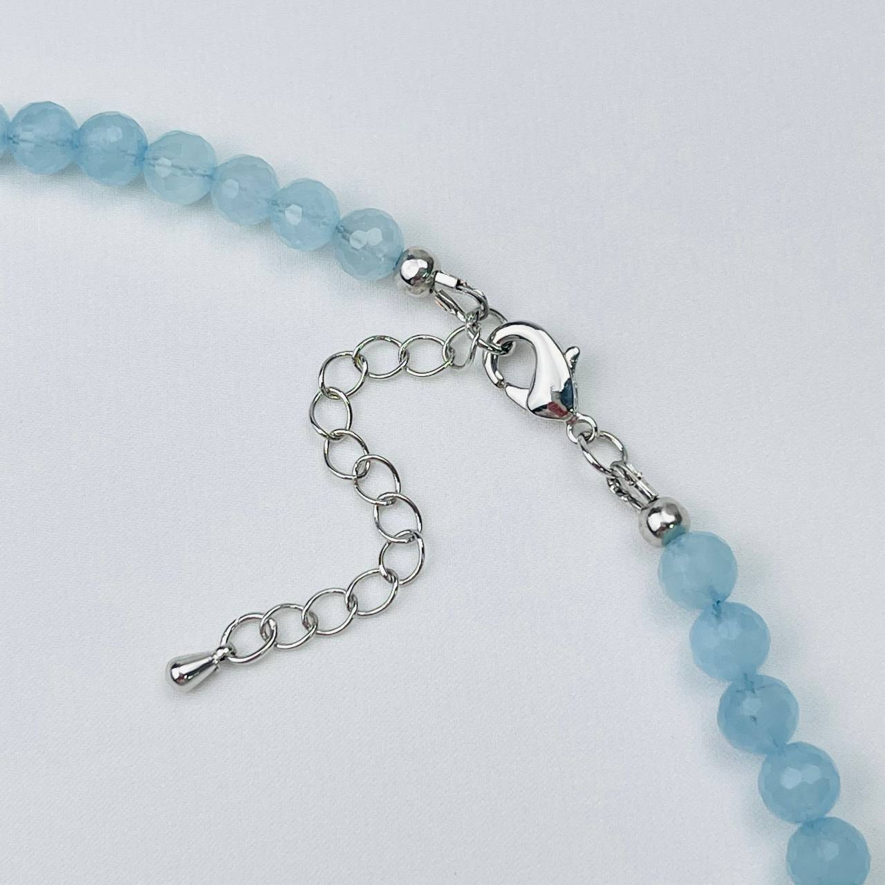 Радуга Самоцветов Колье из Аквамарина и Лунного камня