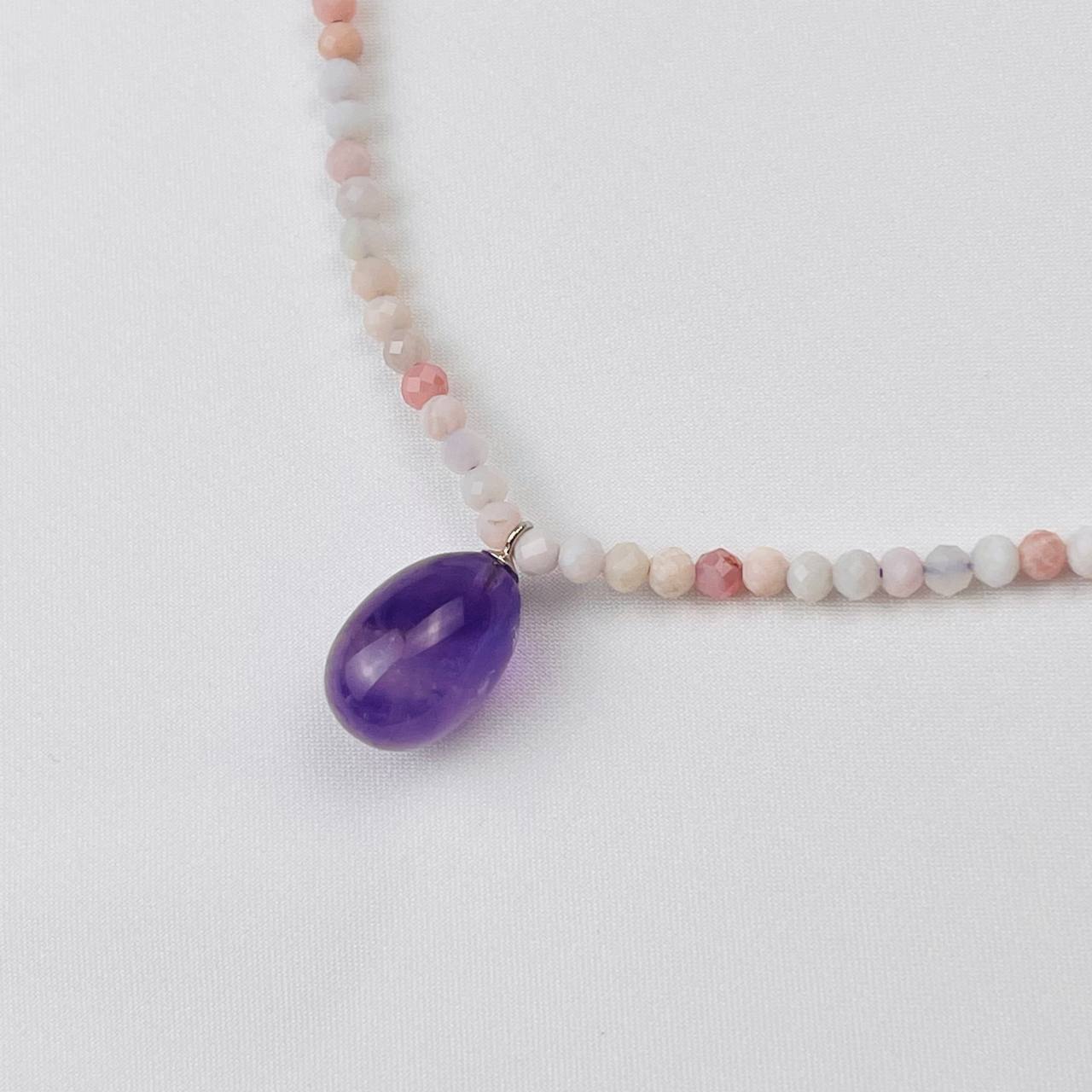 Радуга Самоцветов Чокер из Аметиста и Опала с кулоном