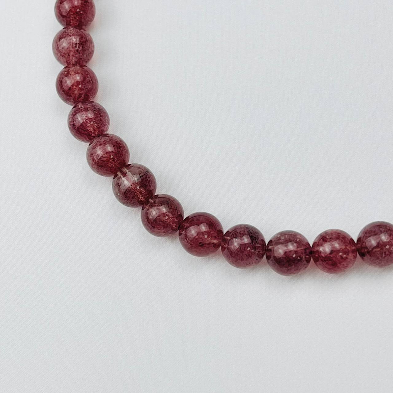 Радуга Самоцветов Колье из Клубничного кварца с Гематитом