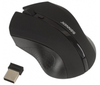 Мышь беспроводная SONNEN WM-250Bk, USB, 1600 dpi, 3 кнопки + 1 колесо-кнопка, оптическая, черная 512642