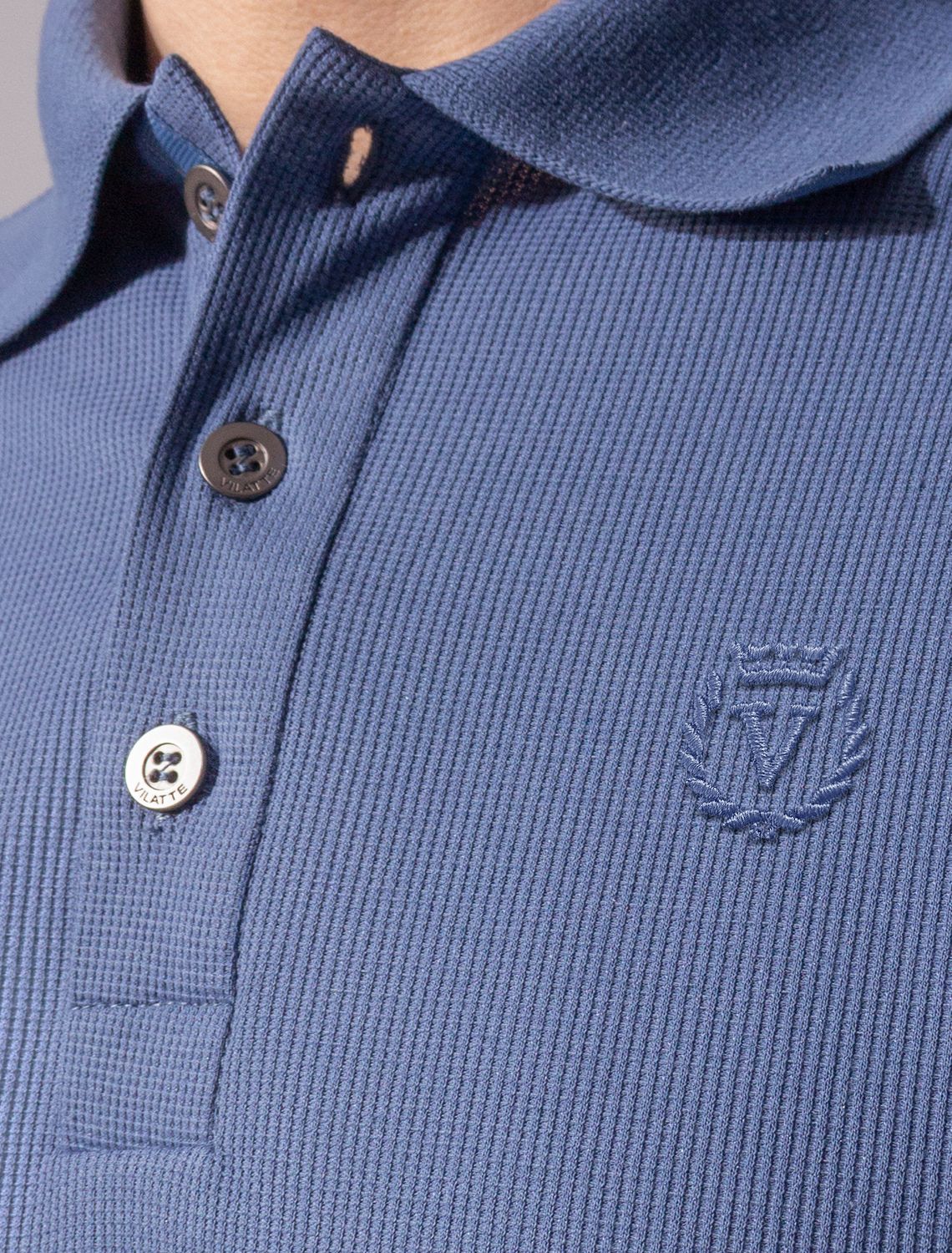 Ст.цена 1590р Поло из фактурного материала из премиального хлопка U49.019 светло-синий