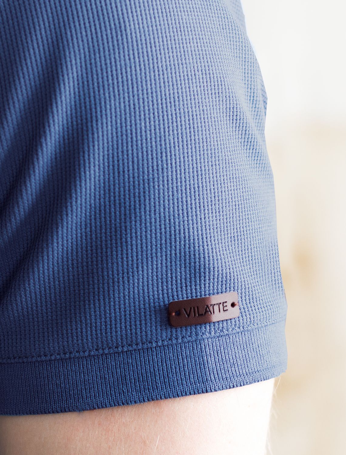 Ст.цена 1590р Поло из фактурного материала из премиального хлопка U49.019 светло-синий