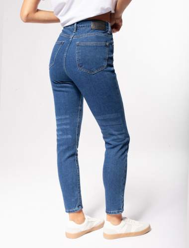 Ст.цена 2150р Укороченные джинсы скинни из эластичного денима D54.258 синий