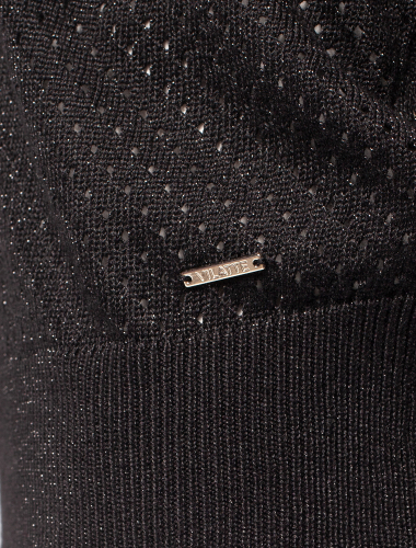 Ст.цена 1990р Джемпер фактурной вязки с мягким люрексом D39.628 черный
