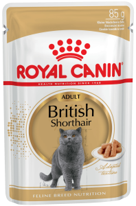 Royal Canin British Shorthair Adult, Влажный корм для кошек британской короткошерстной породы, соус, 85 г