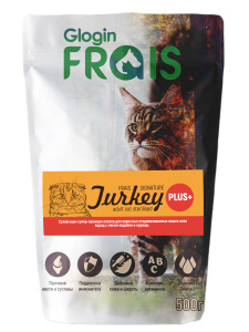 FRAIS Sterilised Cat Turkey Plus+ Сухой корм для стерилизованных кошек всех пород с мясом индейки и курицы, (500 гр)