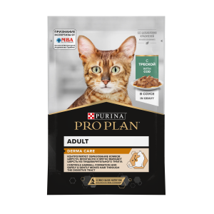 Pro Plan Elegant, для взрослых кошек с чувствительной кожей с треской в соусе, 85 г