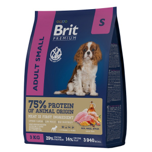 Brit Premium Adult Small с курицей для взрослых собак мелких пород (1–10 кг), (1 кг )