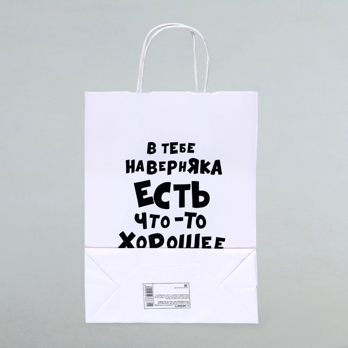 Пакет подарочный «В тебе наверняка есть что - то хорошее», 24×14×32 см, 1 шт.