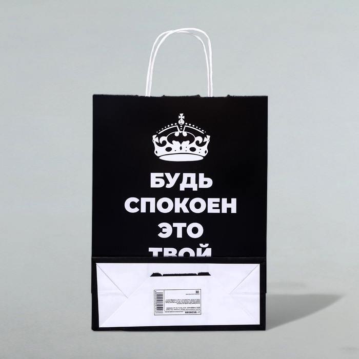 Пакет подарочный «Будь спокоен, это твой День Рождения!», 24×10.5×32 см, 1 шт.