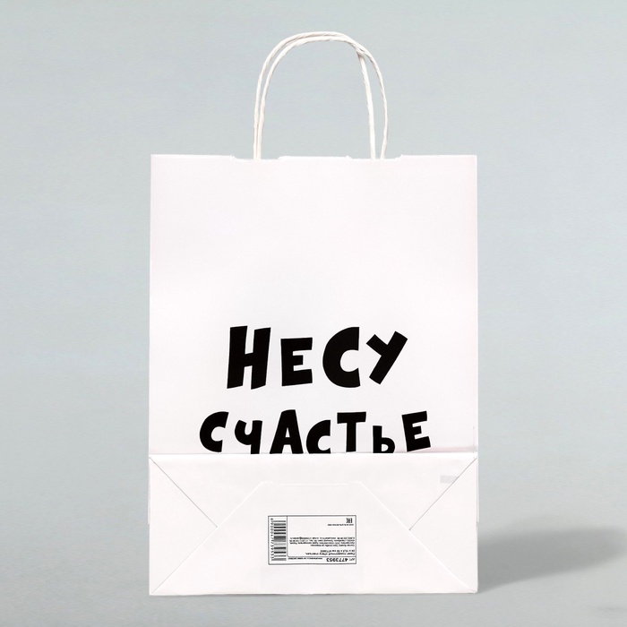 Пакет подарочный «Несу счастье », 24×14×28 см