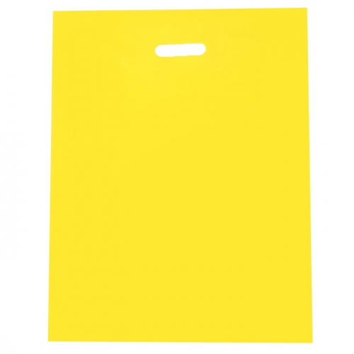 Пакет полиэтиленовый с вырубной ручкой, Желтый 40-50 См, 30 мкм