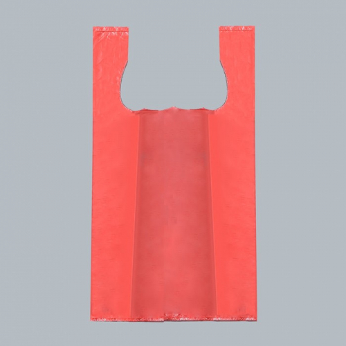 Пакет майка, полиэтиленовый, красный 24×42 см, 8 мкм
