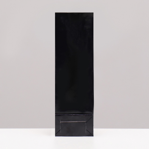 Пакет бумажный фасовочный, чёрный, трёхслойный, глянцевый, 5,5 х 3 х 17 см