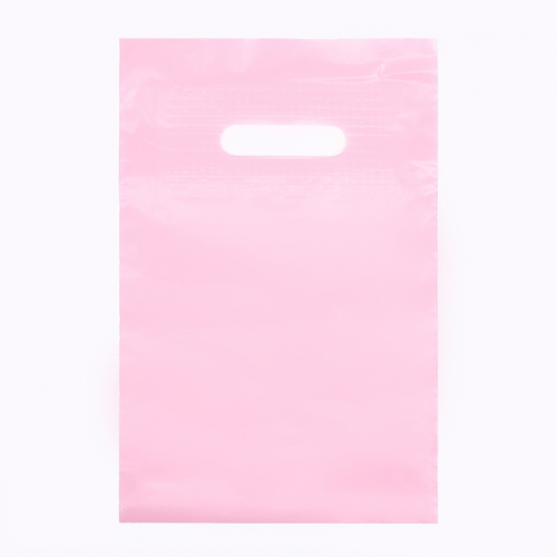 Пакет полиэтиленовый с вырубной ручкой, Розовый 20-30 См, 50 мкм