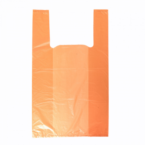 Пакет-майка 30 + 16 х 50 см, 18 мкр, оранжевый 